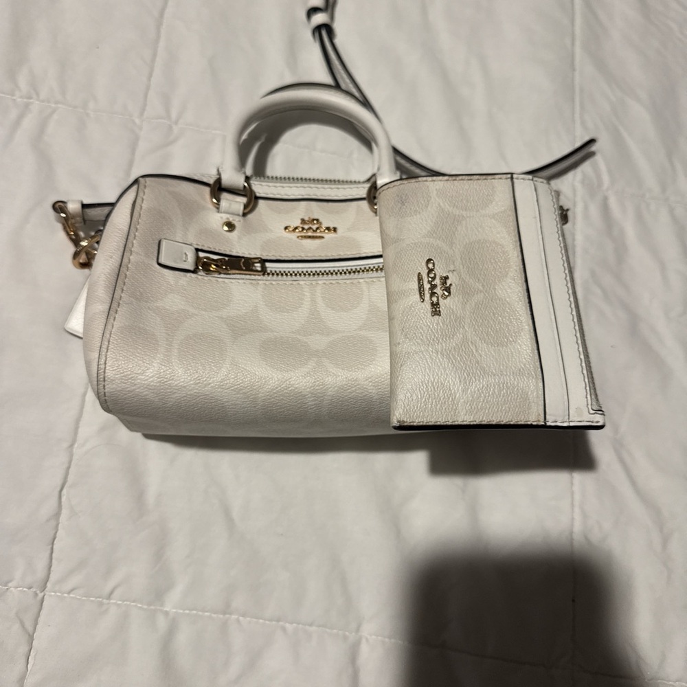 Coach White Satchel and Wristlet Set